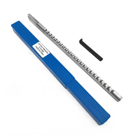 6Mm C1 Push Type Keyway Broach With Shim For CNC Router And Metalworking, high speed steel cutter shown with packaging and shim