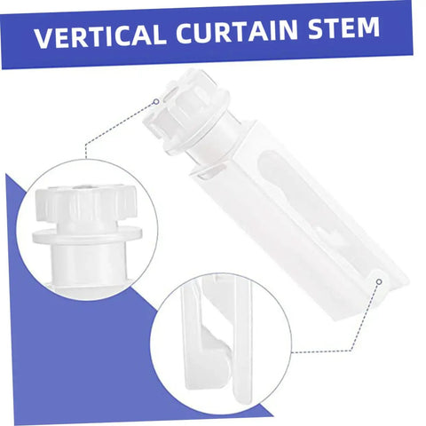 Vertical Blinds Stem Tabs Repair Kit 36 Sets Quick Fix Replacement Parts for Smooth Sliding shown close-up in white plastic.