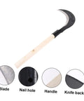 Heavy Duty Weeding Blade Hand Hoe For Gardening With Long Handle Manganese Steel Scythe Garden Tool and blade detail