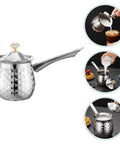 Turkish Coffee Pot Cezve Ibrik 200ml Stainless Steel Stove Top Brewer With Spout for espresso and traditional Turkish coffee making.