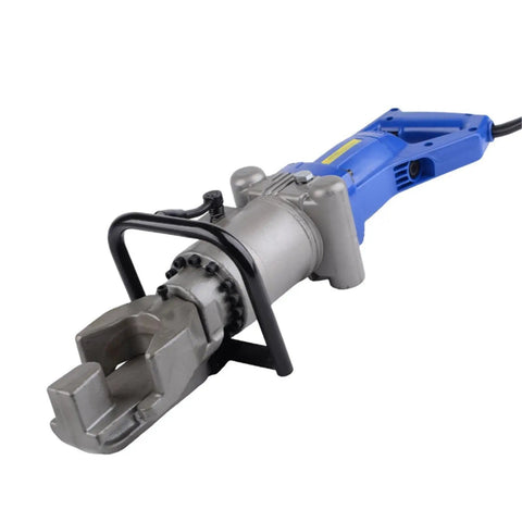 AOXHUGB Portable Electric Rebar Bender, Rapid Steel Bar Bending Machine With Pure Copper Motor, close-up view of cutting head.