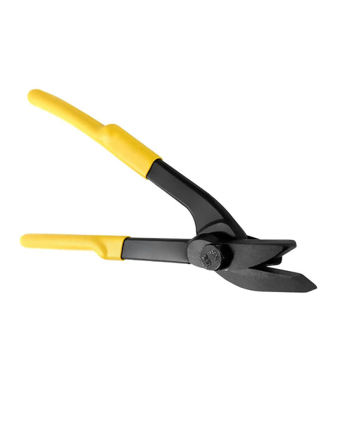 Heavy Duty Strapping Cutter Made For Tough Jobs 12 Inch Adjustable Snips for steel, PET, and PP bands with yellow grips.