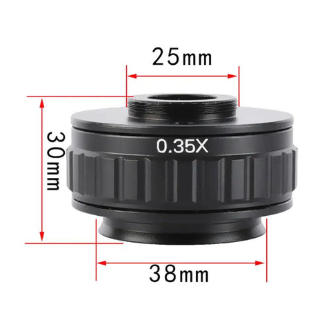 0.35X CTV Microscope Lens Camera Interface Adapter For Trinocular Stereo Microscope, Plug And Play CCD Capture, High Resolution Imaging, Easy Mount For Sharp Detailed Photos, black 25mm C-mount adapter