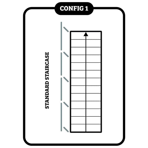 Diagram showing installation configuration 1 for Fully Adjustable Toddler Stair Handrail Built Like A Tank For Little Ones Grows With Your Kid To Deliver Kid Approved Safety And Rock Solid Support Down Each Step Zero Hassle Standard Mount Kit.