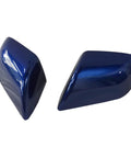 Rad Blue Pair For Left And Right Side Mirror Lower Covers Snap Tight In Place For Your Tesla Model 3 2017 Through 2021 showing glossy blue aftermarket covers.