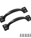 Vintage Inspired 5.5 Inch Black Curved Cabinet Door Handles Made From Solid Iron, Perfect For Dressers And Cupboards With Ergonomic Grip