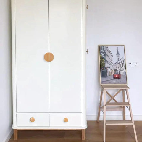 White wardrobe with Four Pack Semicircle Wood Cabinet Handles Beechwood Solid Wood Vintage Hardware for Kitchen Cabinets Drawers Cupboards