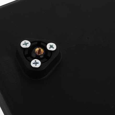 Close-up of the mounting bracket for the Wide Angle Safety Convex Mirror Rock Solid Wall Mount for Garage Warehouse.