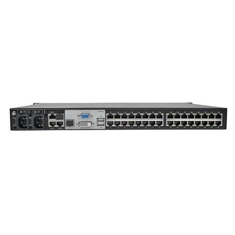 Rock Solid 32 Port Ip Kvm Switch Built For Straightforward Rack Setup And Smooth Multi User Server Oversight Featuring Dead Simple Usb Ps2 Hookups With Reliable Dvi Vga Display Support That Just Works, rear view connectivity panel.