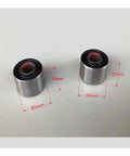 Engine Mount Bushing Kit, 2Pcs Set For AN125 And 150cc Scooters, silver bushings with 30mm and 22mm dimensions visible, side view