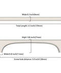 Dimensions of 10 Pack 5 Inch Brushed Satin Nickel Cabinet Pulls For Cupboards And Drawers, showing width and length