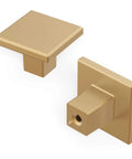 Square Cabinet Knob Set 10 Pack In Brushed Brass One And Three Sixteenths Inch For Kitchen Cabinets Dressers And Bathroom Drawers By Hickory Hardware Go To Modern Hardware Upgrade With Durable Metal Construction And Easy Install