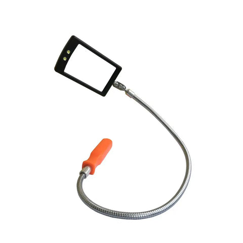 Flexible Inspection Mirror On A Stick With 360 Rotation And 2 LED Lights, Swivel Design For Automotive And Shower Use, 55mm By 90mm
