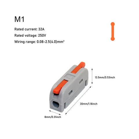 Premium Tool Free Push In Wire Splitter Kit Solid Stranded Copper Quick Home Electrical Wiring Led Lights Zero Fuss No Tools Crimpers Safe Diy Work Includes 10 Pack 12 28 Awg Flame Retardant Pa66 Housing Perfect For Everyday Use M1 32A 250V 0.08-2.5(4.0)mm² connector