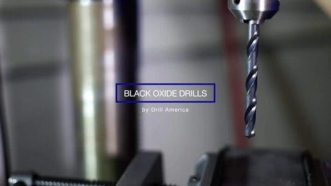 Close-up of Two Inch High Speed Steel Reduced Shank Drill Bit With Three Quarter Inch Shank DWDRSD Series in drill press, black oxide