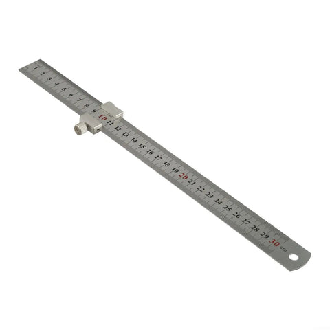 Pro Grade Steel Marking Gauge And Stop Ruler Set With 300mm Ruler And 12 Inch Stop Block, Dual Scale Engraved In Cm And Inches