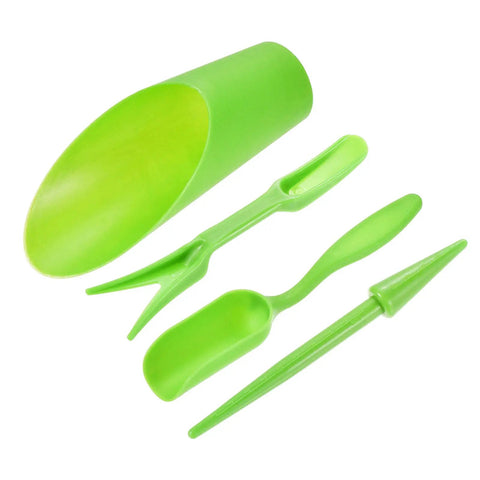 Green Garden Shovel Tool Set For Planting And Transplanting Tiny Plants And Succulents Digging Scoops Kit with shovel, puncher