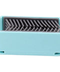Reusable Silicone Hair Catcher Avoid Clogging Bathtub Drain in blue showing bristles designed to trap hair.