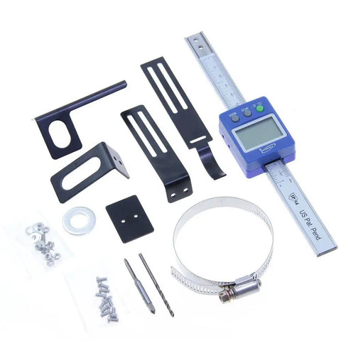 Drill Press Digital Readout EZ Depth With Large LCD Display, metal parts, and installation kit for 0-5 Inch / 0-125 mm range accuracy.