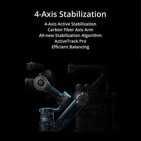 Ronin 4 Axis Cinema Camera 8K Combo Kit With DL PZ 17 To 28mm T3 ASPH Lens showing 4-axis stabilization technology.