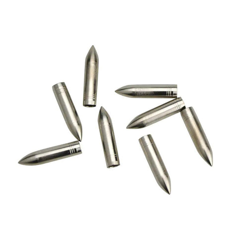 Wood Arrow Tips 74 Grain Field Points Glue On 12 Pack for 8mm Shafts Archery Practice Durable Steel Tips in silver