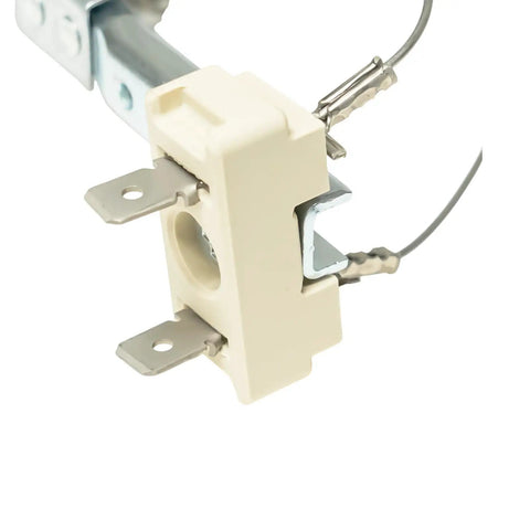 Get Your Dryer Back In Action With This Hot Heating Element Assembly, electric dryer part with hooks and connectors.