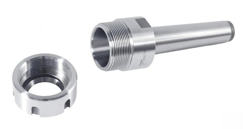 Rock Solid ER32 Collet Chuck With MT3 Morse Taper Shank, shown with precision threads and high-speed 8000 RPM capability