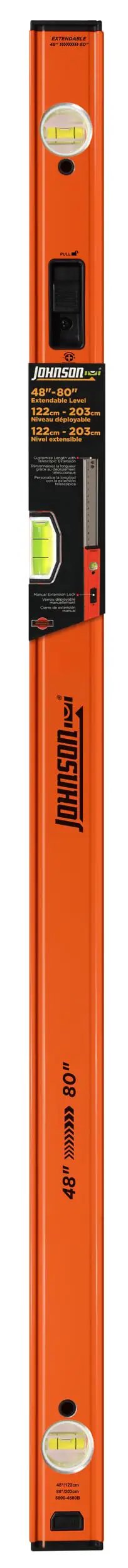 Hefty 48 To 80 Inch Telescoping Box Beam Level With Lock Tight Extension And Legit Precision Edges Making Heavy Duty Carpenter Gear That Is Badass Tough For Nuts Accuracy On Any Active Job Site
