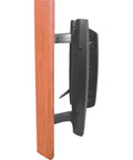 Sliding Glass Door Handle Set C 1131 in Black Diecast for Mortise Hook Style Doors, side view installed on wood door