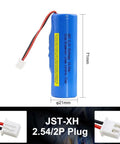 Beefy 5000mAh 3.7V Li Ion RC Battery With JST XH 2P Plug for RC Cars Boats Trucks, dimensions φ21x71mm displayed.