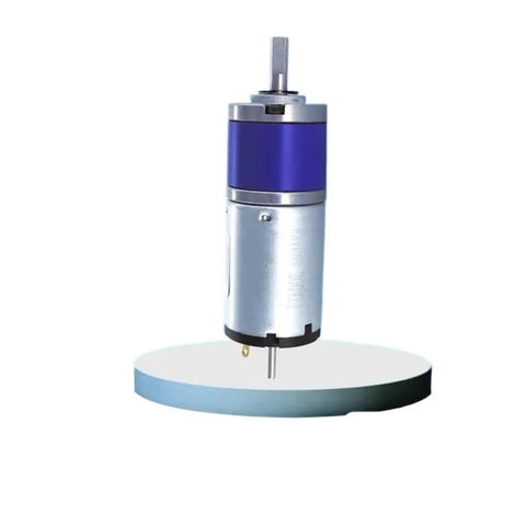 22 Mm Micro Heavy Duty Planetary Gear Motor Packing Beast Mode Torque And Zero Lag Response 12V Or 24V Dc Reversible 30 Rpm upright on a stand.