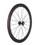 50mm Carbon Fiber Track Wheel Set Matte Finish 3K Fixed Gear Wheelset With Cog, side view showcasing lightweight spokes