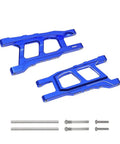 Aluminum Suspension A Arms for 1/10 Traxxas Slash Rustler Stampede Hoss 4x4 VXL RC Cars Front and Rear Upgrade Parts Replacement 3655 Dark Blue Anodized Lightweight Durable, showing two blue anodized arms with screws.