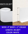 Dope White Vinyl Baseboard Molding With Crease Design, Flexible 5 Inch Wide Base Trim, 4 Inch Body And 1 Inch Crease, 39.36 FT