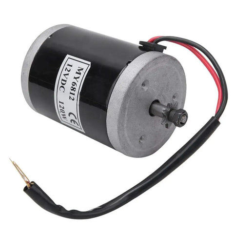 MY6812 12V 120W High Speed Brushed Motor for Electric Folding Scooters and Mini Dirt Bikes 9 Tooth Gear DC Replacement Part.