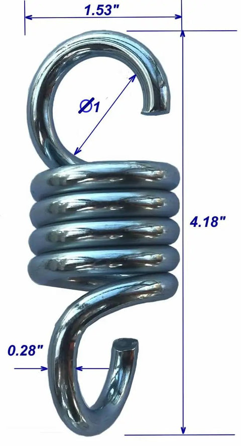 800 Lb Capacity Hammock Chair Spring Set 4 Inch Porch Swing Springs Suspension Hangers And Hooks Replacement, steel spring view