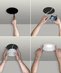 Steps for installing Canless LED Recessed Light 6 Inch, 4 Pack, Wet Rated With Mounting Frame, Triac Dimming to 5%