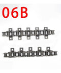 1.5 Meter 06B Short Pitch Roller Chain With Single And Double Bend Ears, Straight Roller Chain For Industrial Drive, Single Row 06B 2 Ears, Heavy Duty High Carbon Steel, Smooth Surface, Durable And Long Lasting