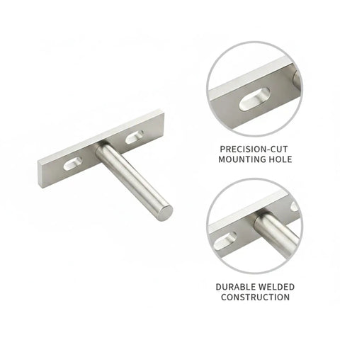 2.8 Inch Nickel Plated Steel Hidden Shelf Bracket For Invisible Floating Wall Mounts with precision-cut holes and welded construction.
