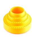 Rotary Bur Holder Tool With 116 Holes, 360 Degree Rotating Base in bright yellow, designed for drill bits organization in home and garage.
