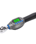 Digital Torque Wrench 1/4 Inch CRV Steel High Precision Electric Driver For Automotive And Bike Maintenance 13-265 Lb-In displayed with LCD.