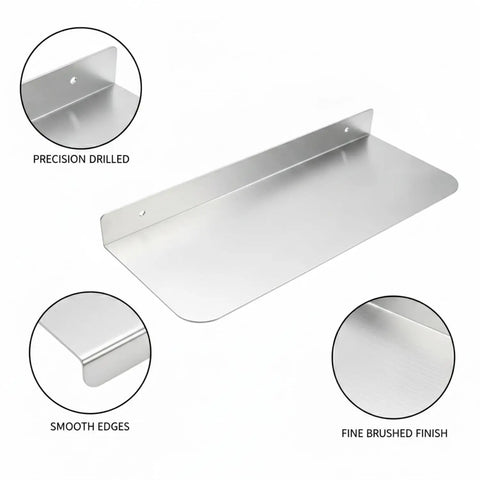 Sturdy Stainless Steel L Shaped Shelf Bracket Wall Mount For Kitchen And Bathroom, smooth edges and precision drilled holes