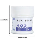 Pro Grade Solder Paste 138C To 183C Melting Point 50G X 2 jar with dimensions for PCB repair and phone board soldering.