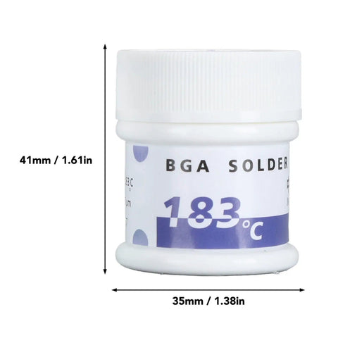 Electronic Chip Solder Paste Fifty Gram Non Erosive Smooth Multifunctional Soldering Flux With Bright Joint jar dimensioned view