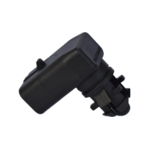 Close-up view of 25775833 Ambient Air Temperature Sensor Assembly fit Chevy GMC trucks, black plastic material, secure mount.
