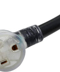 Close-up of plug end on Heavy Duty 25 Foot 220V Welder Extension Cord 8 Gauge NEMA 6 50 Welding Lead With Lighted End