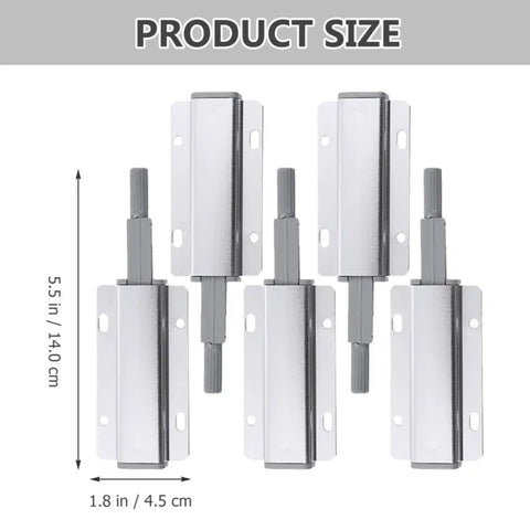 Five Pack Push To Open Cabinet Latches With Magnetic Closure And Long Stroke Magnets Aluminum Alloy Hidden Locks Product Size