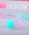 Silicone Ear Plugs Gauge Stretching Kit for Ear Piercings and Lobe Stretchers, 32 Pieces, mixed colors showing two gauges