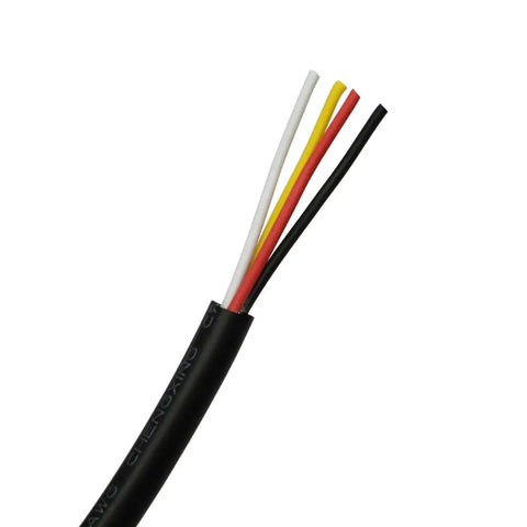 22 AWG UL2464 Power Cable Four Conductors LED Wire Red Black Yellow White Tinned Copper 25 Feet Flexible PVC Jacket