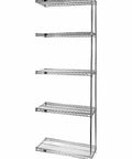 Heavy Duty Stainless Steel Wire Shelving Add On Kit Five Shelf Modular Expansion Rack for Existing Starter Unit.